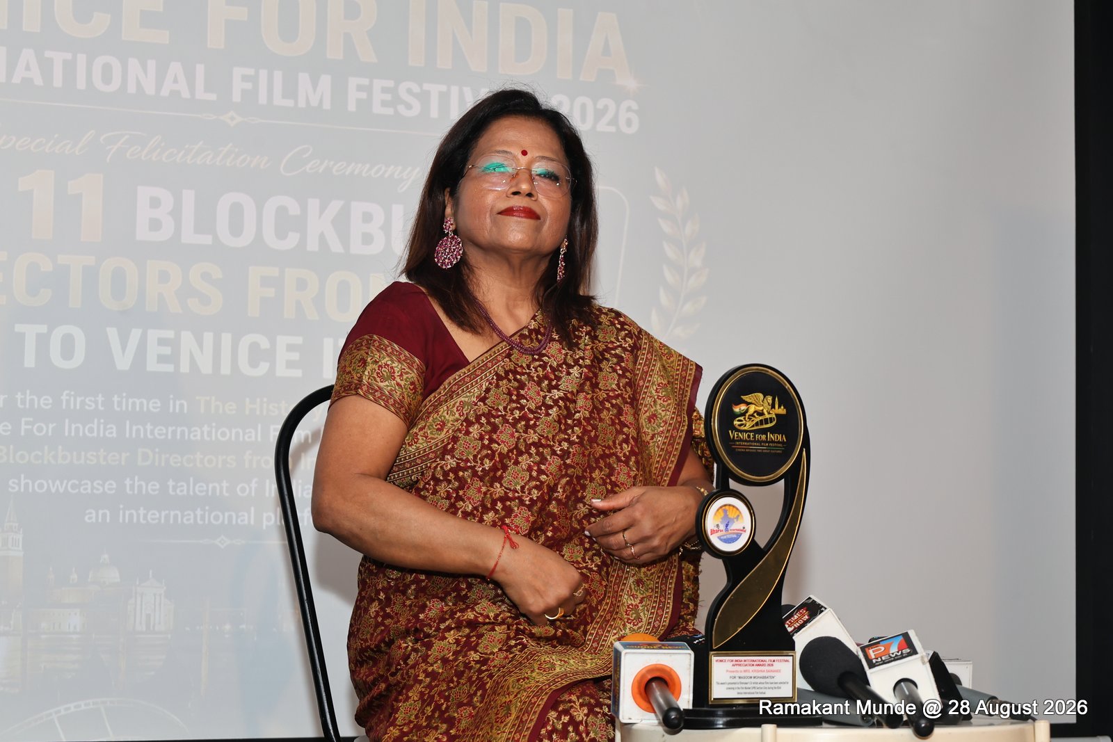 Krishna Sainanee at Venice for India International Film Festival Press Conference